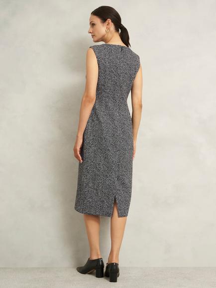Hobbs Marlyn Wool Blend Dress, Black/White - view 2, Black/White