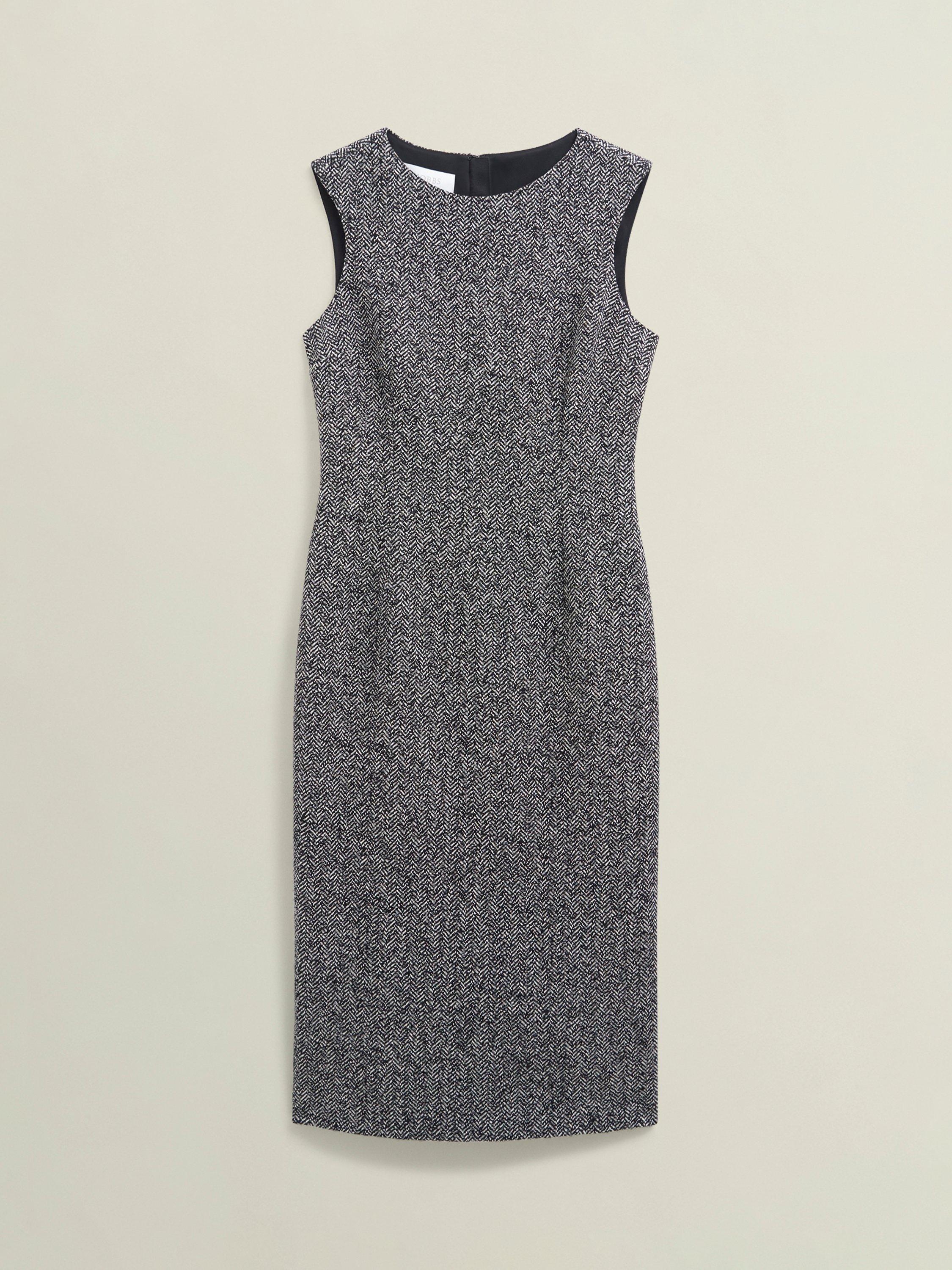 Product image 4 of 5, which shows Hobbs Marlyn Wool Blend Dress, Black/White, 10