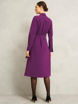 Hobbs Violet Midi Shirt Dress, Vibrant Purple - view 2, Vibrant Purple