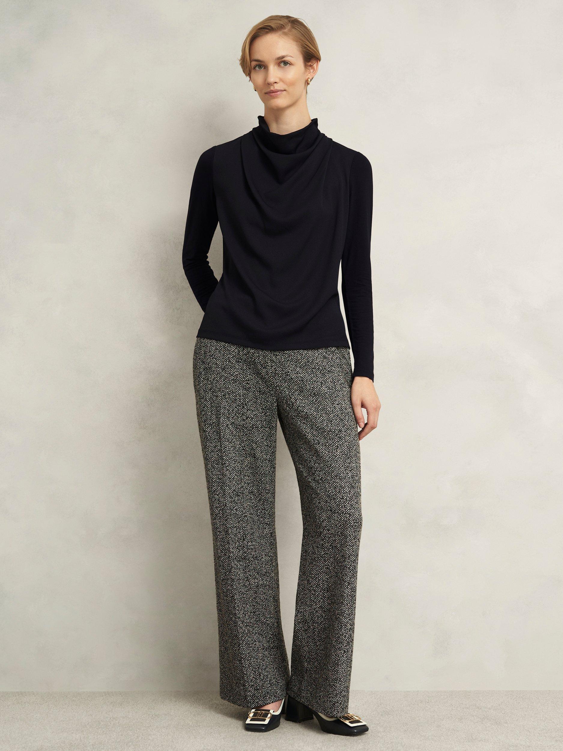 Product image 1 of 6, which shows Hobbs Arielle Long Sleeve Top, Navy, L