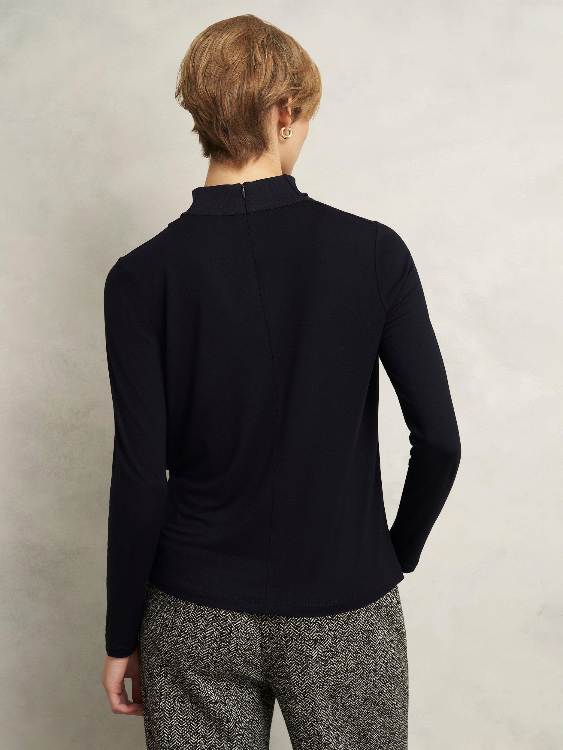 Product image 2 of 6, which shows Hobbs Arielle Long Sleeve Top, Navy, L
