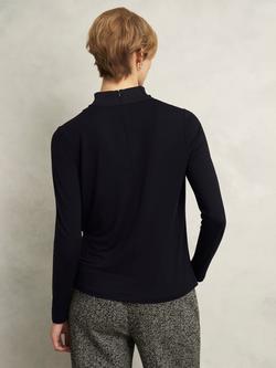 Hobbs Arielle Long Sleeve Top, Navy - view 2, Navy