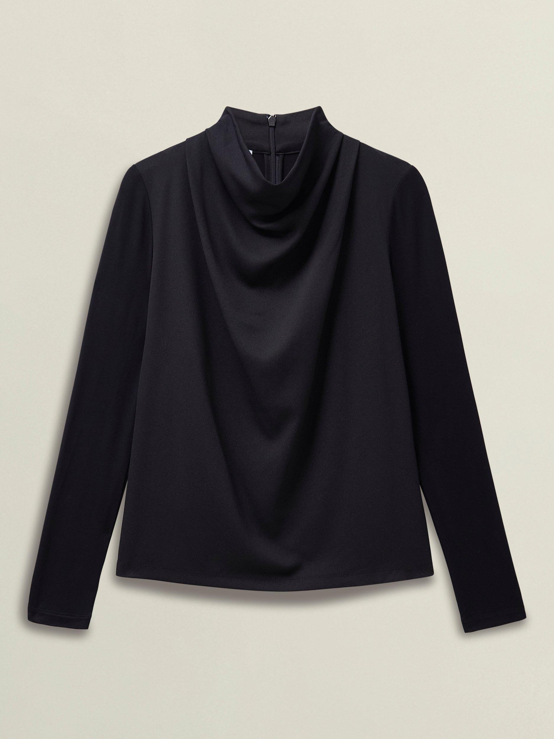 Product image 4 of 6, which shows Hobbs Arielle Long Sleeve Top, Navy, L