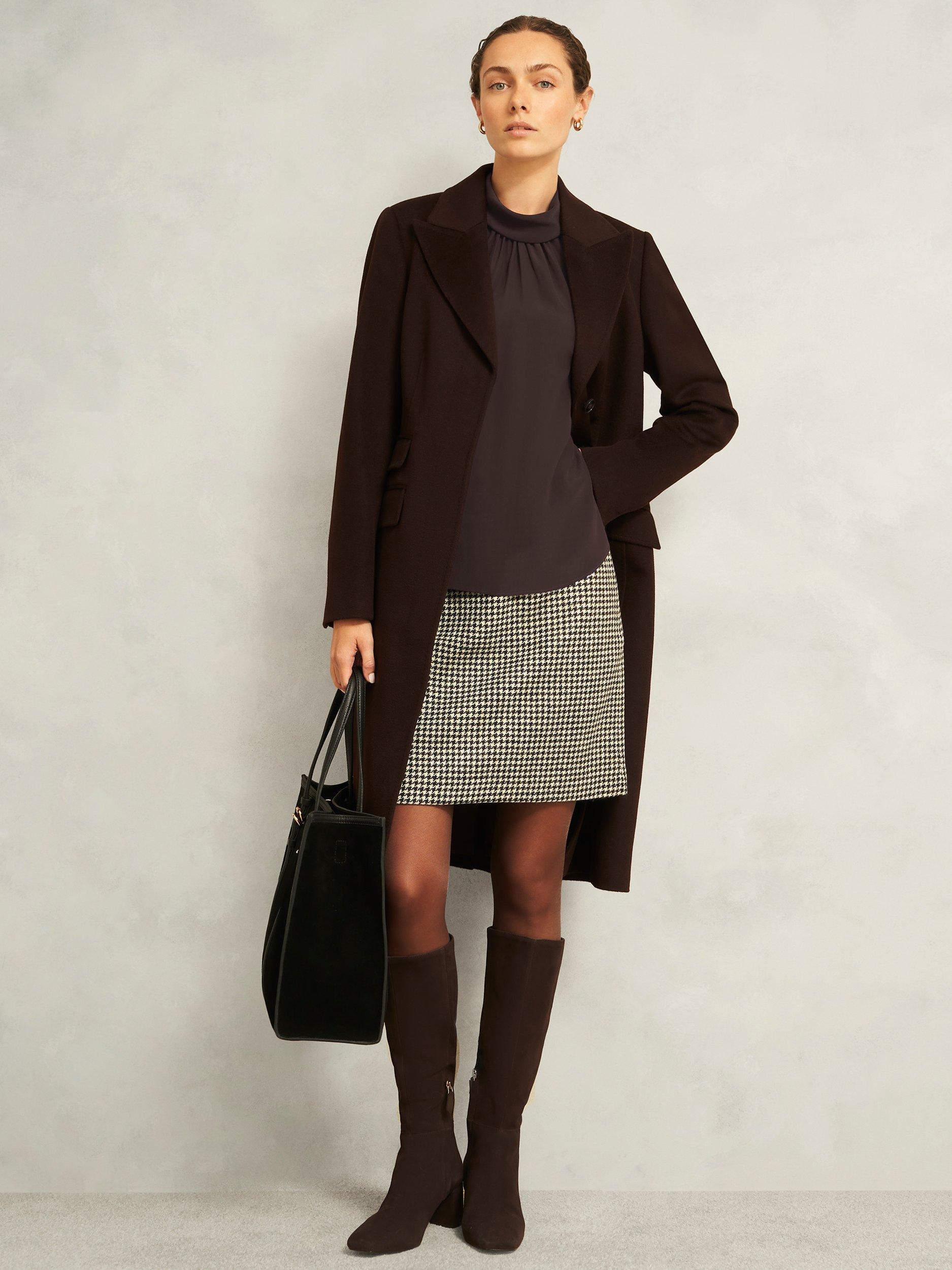 Product image 7 of 7, which shows Hobbs Debby Pure Silk Blouse, Dark Brown, 10