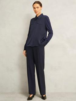 Hobbs Evianna Long Sleeve Shirt, Navy, Navy