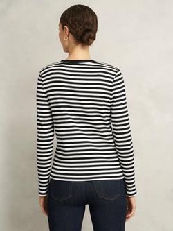 Hobbs Tamsin Shoulder Detail Top, Navy/Ivory - view 2, Navy/Ivory