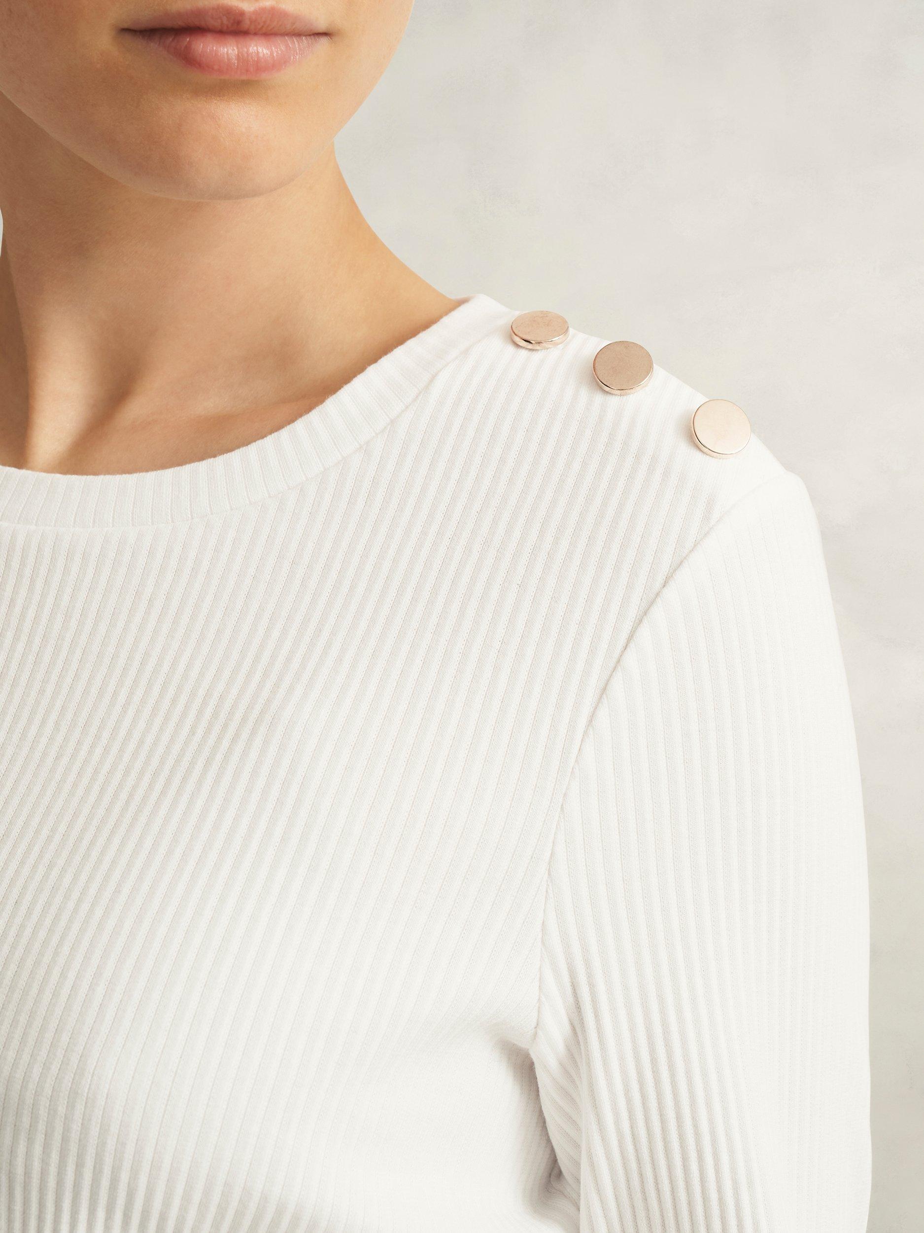 Product image 3 of 5, which shows Hobbs Tamsin Shoulder Detail Top, Ivory, S