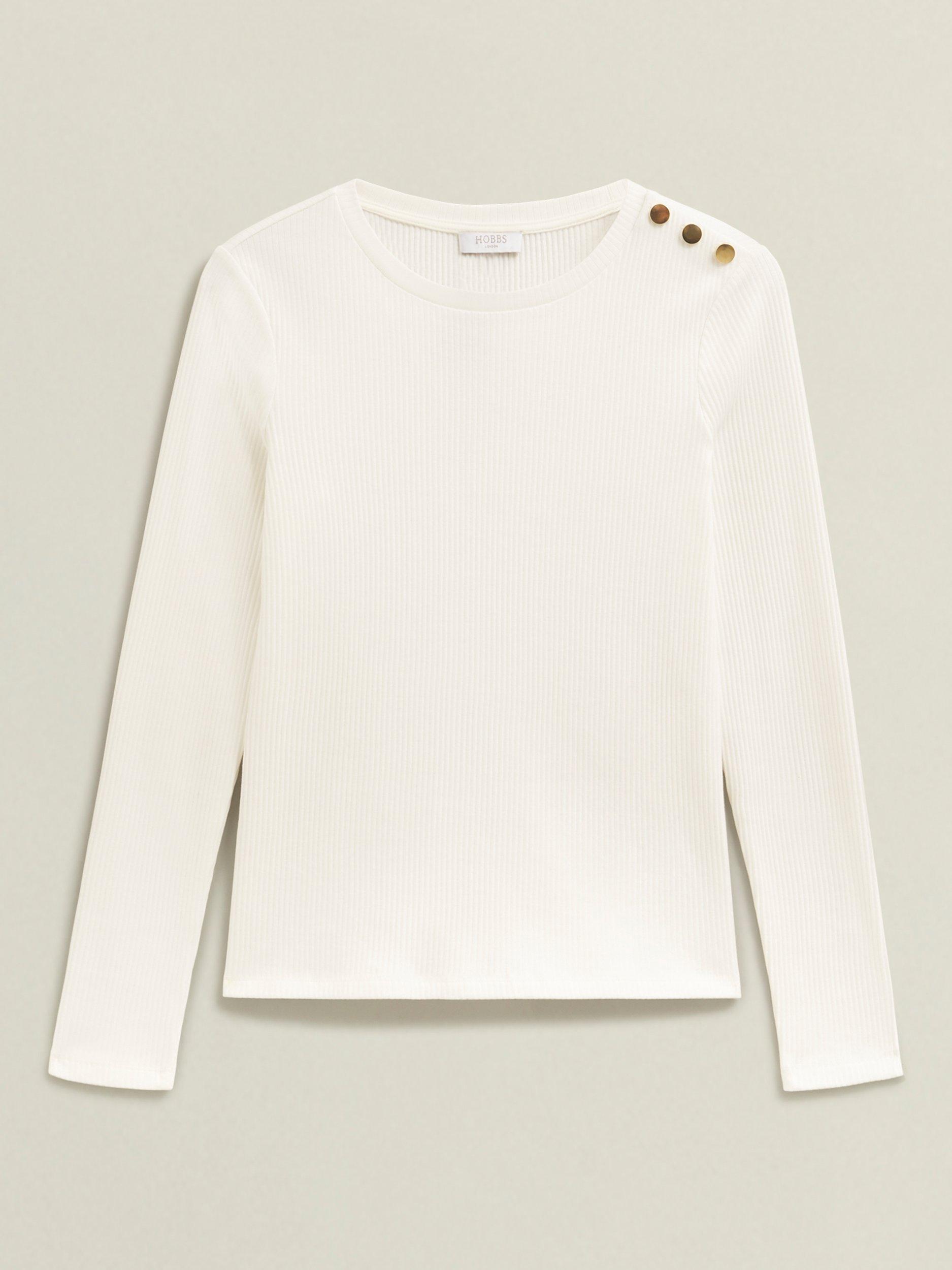 Product image 4 of 5, which shows Hobbs Tamsin Shoulder Detail Top, Ivory, S