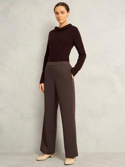 Hobbs Marina Straight Trousers, Deep Brown, Deep Brown