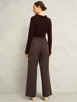 Hobbs Marina Straight Trousers, Deep Brown - view 2, Deep Brown