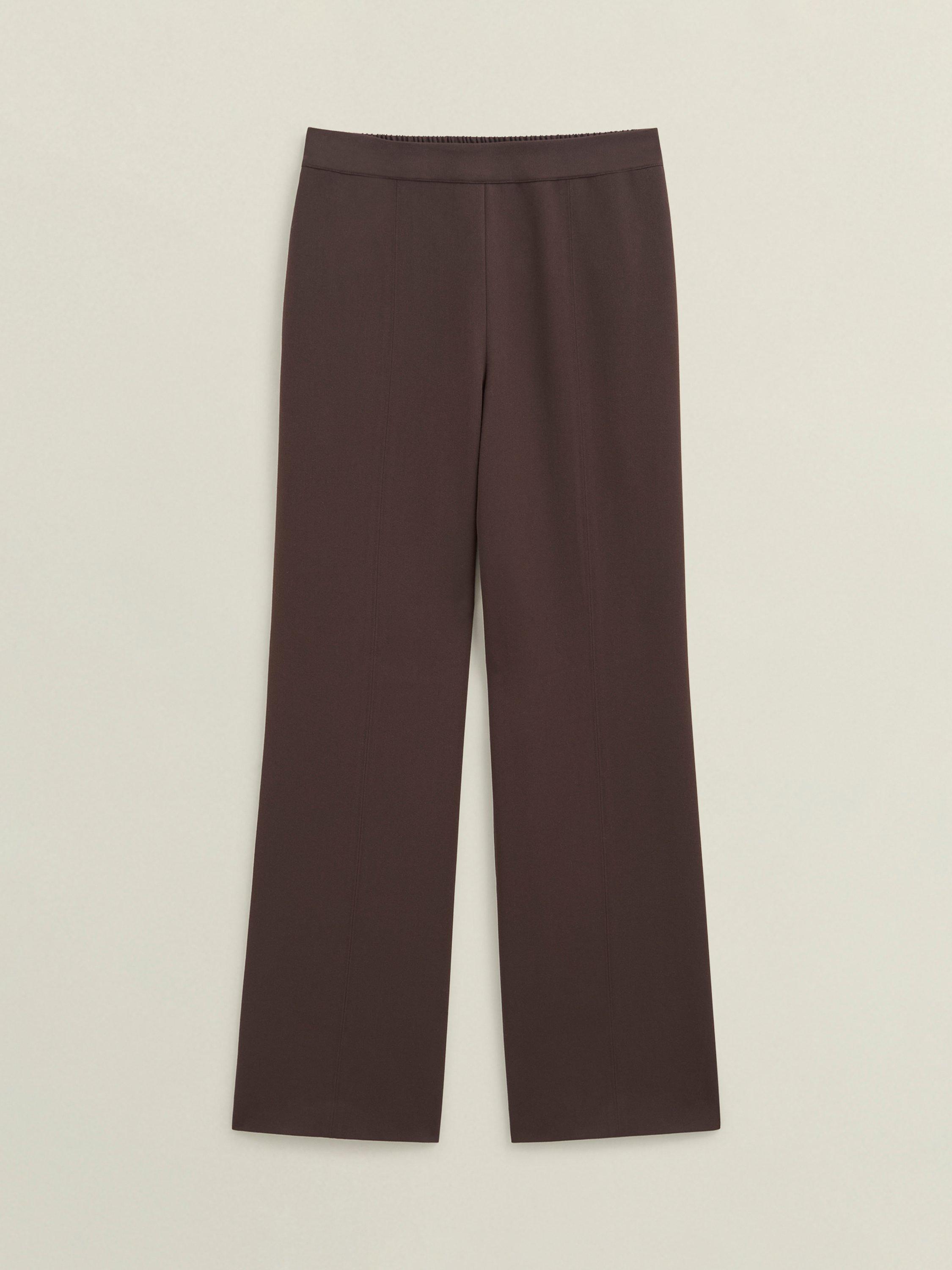 Product image 4 of 5, which shows Hobbs Marina Straight Trousers, Deep Brown, 18