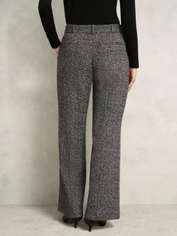 Hobbs Marlyn Wool Blend Herringbone Straight Trousers - view 2, Black/White