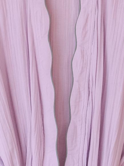 TBCo Gauze Scallop Edge Dressing Gown, Lilac - view 2, Lilac