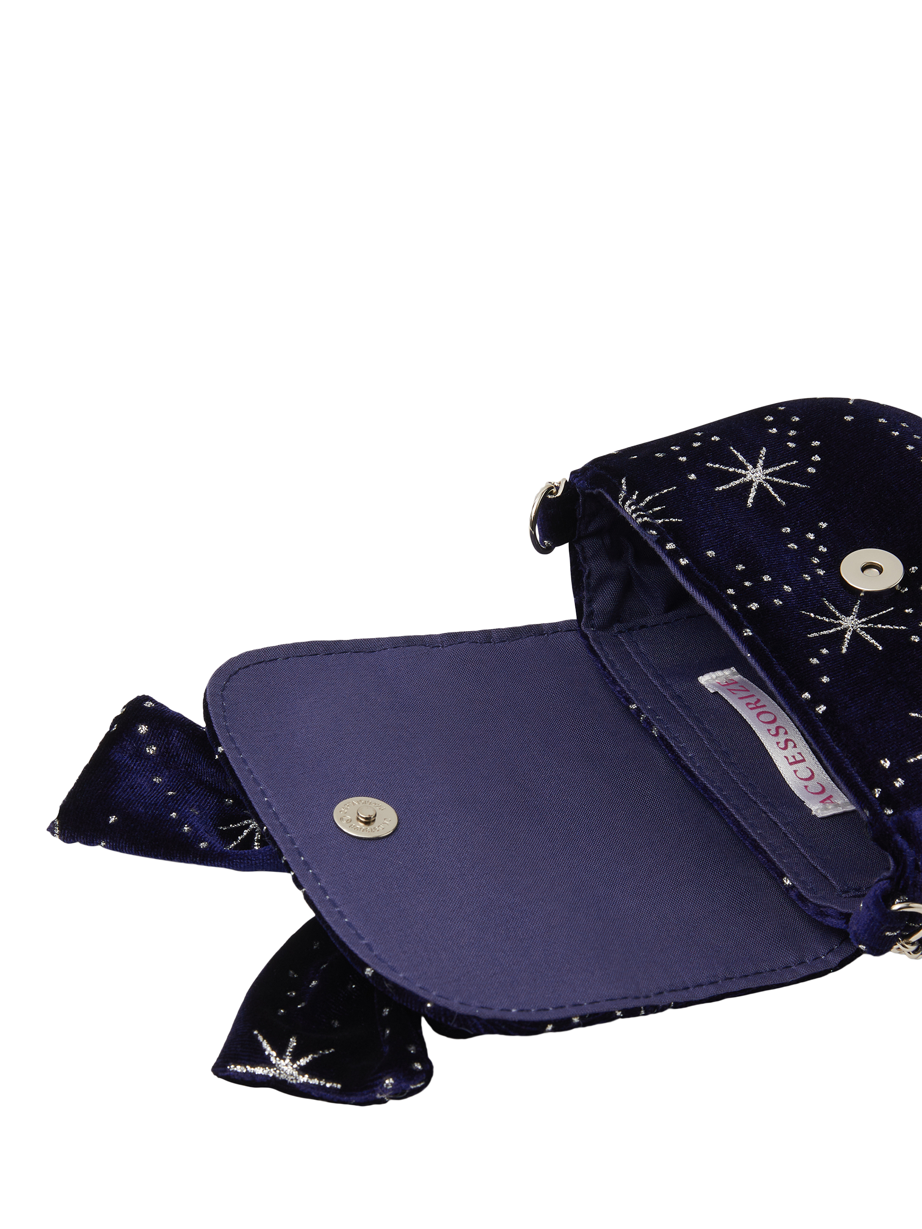 Product image 3 of 4, which shows Angels by Accessorize Kids' Cosmic Glitter Party Bag, Navy, One Size