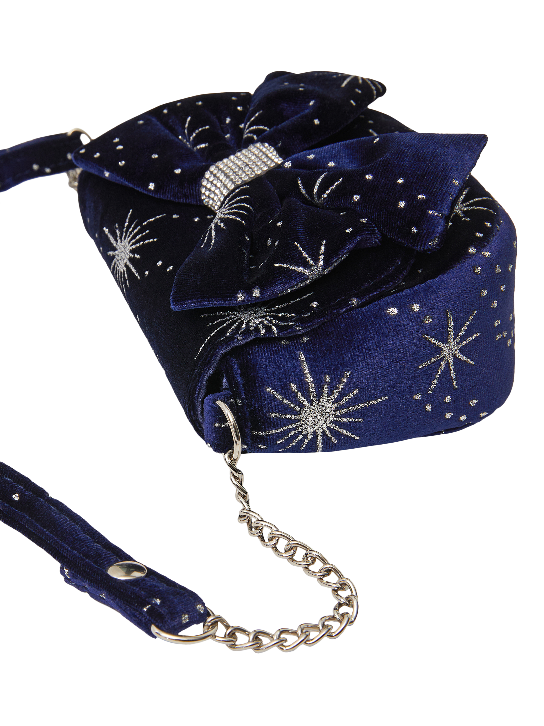 Product image 4 of 4, which shows Angels by Accessorize Kids' Cosmic Glitter Party Bag, Navy, One Size