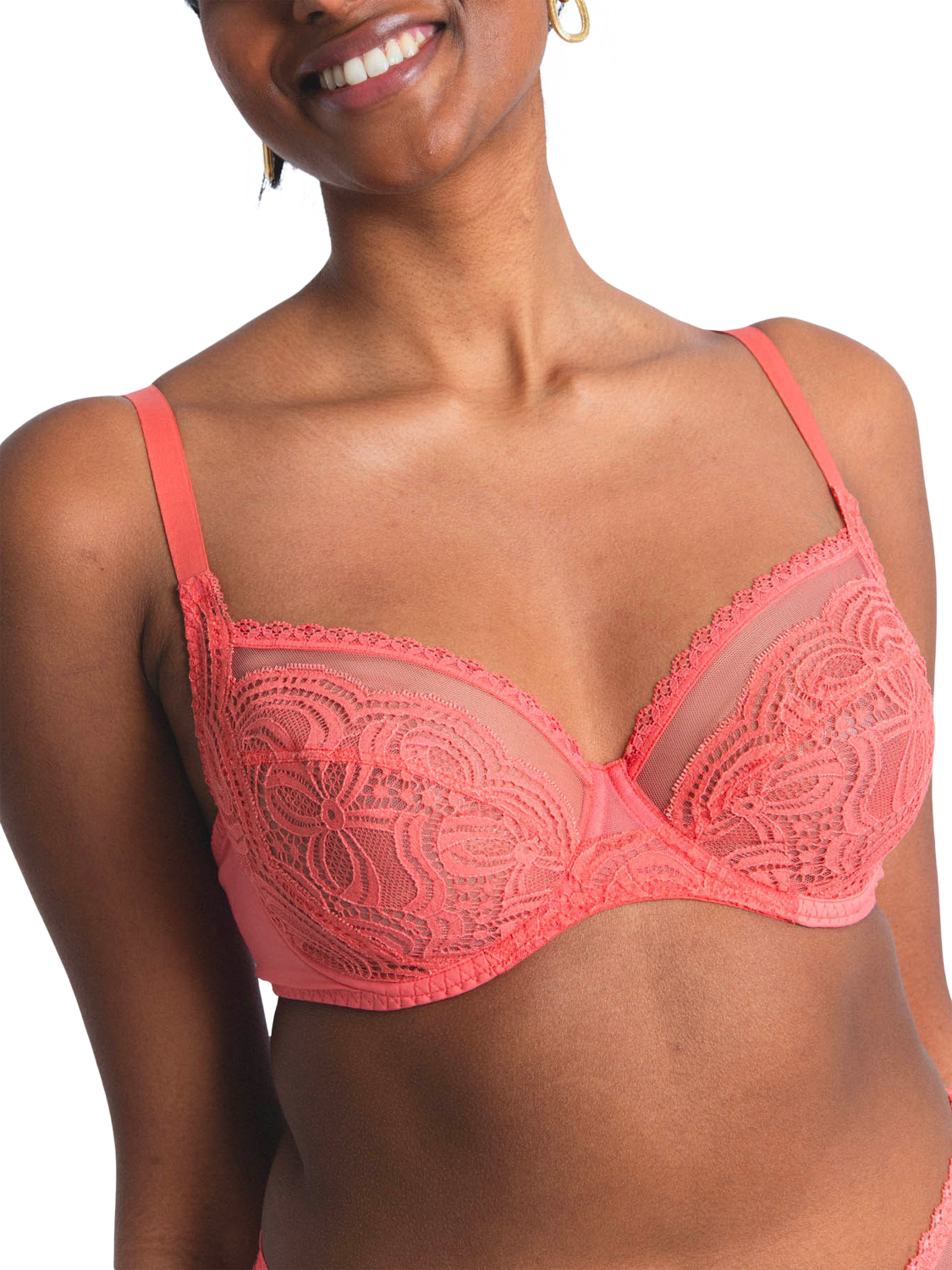 Product image 4 of 5, which shows Maison Lejaby Envie Full Cup Bra, Sunrise, 34E