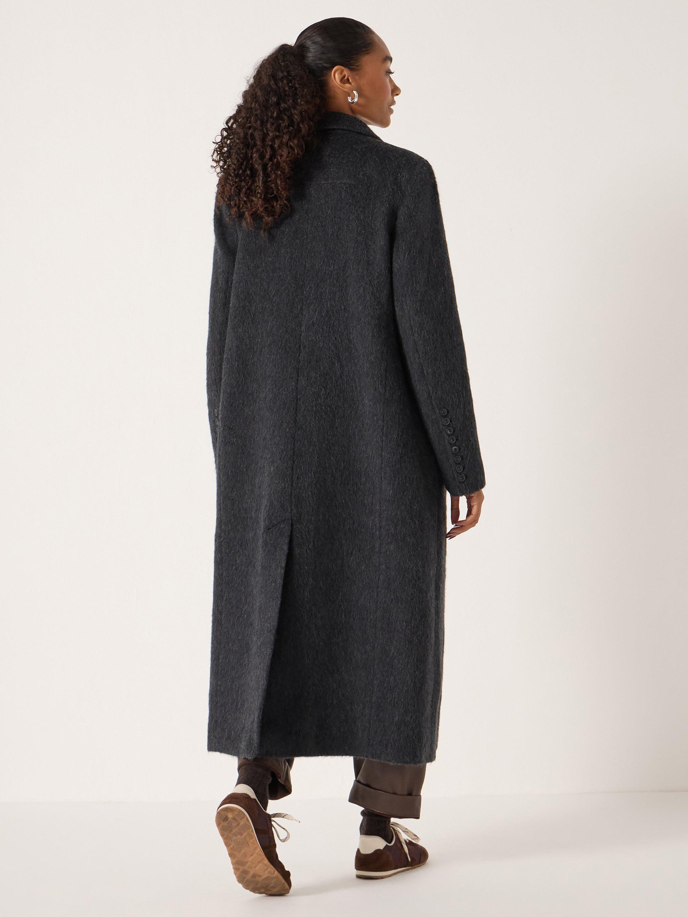 Product image 2 of 6, which shows HUSH Meridah Italian Wool Blend Coat, Blackened Pearl, 10