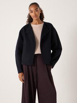 HUSH Double Faced Wool Jacket, Dark Navy - view 2, Dark Navy