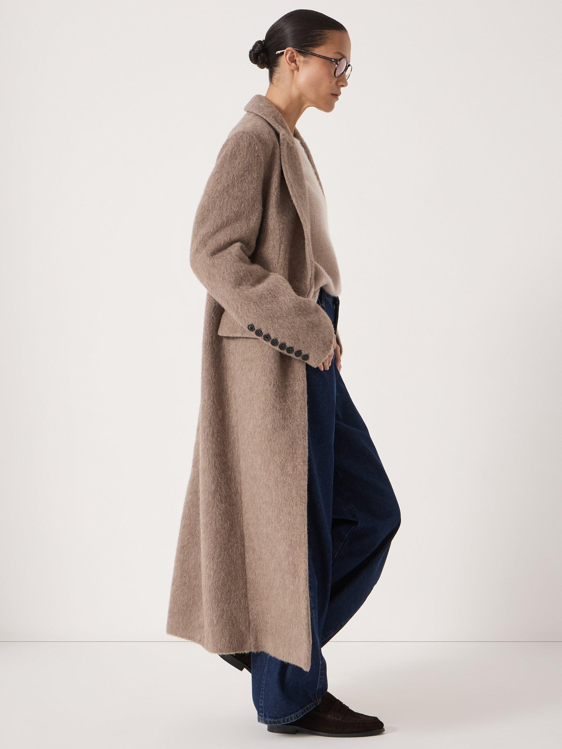 Product image 2 of 7, which shows HUSH Meridah Italian Wool Blend Coat, Oatmeal Grey, 4