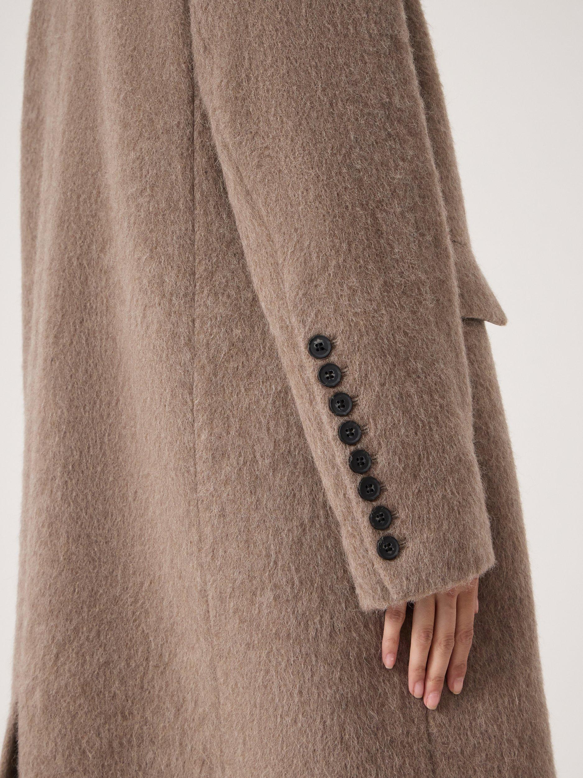 Product image 5 of 7, which shows HUSH Meridah Italian Wool Blend Coat, Oatmeal Grey, 4