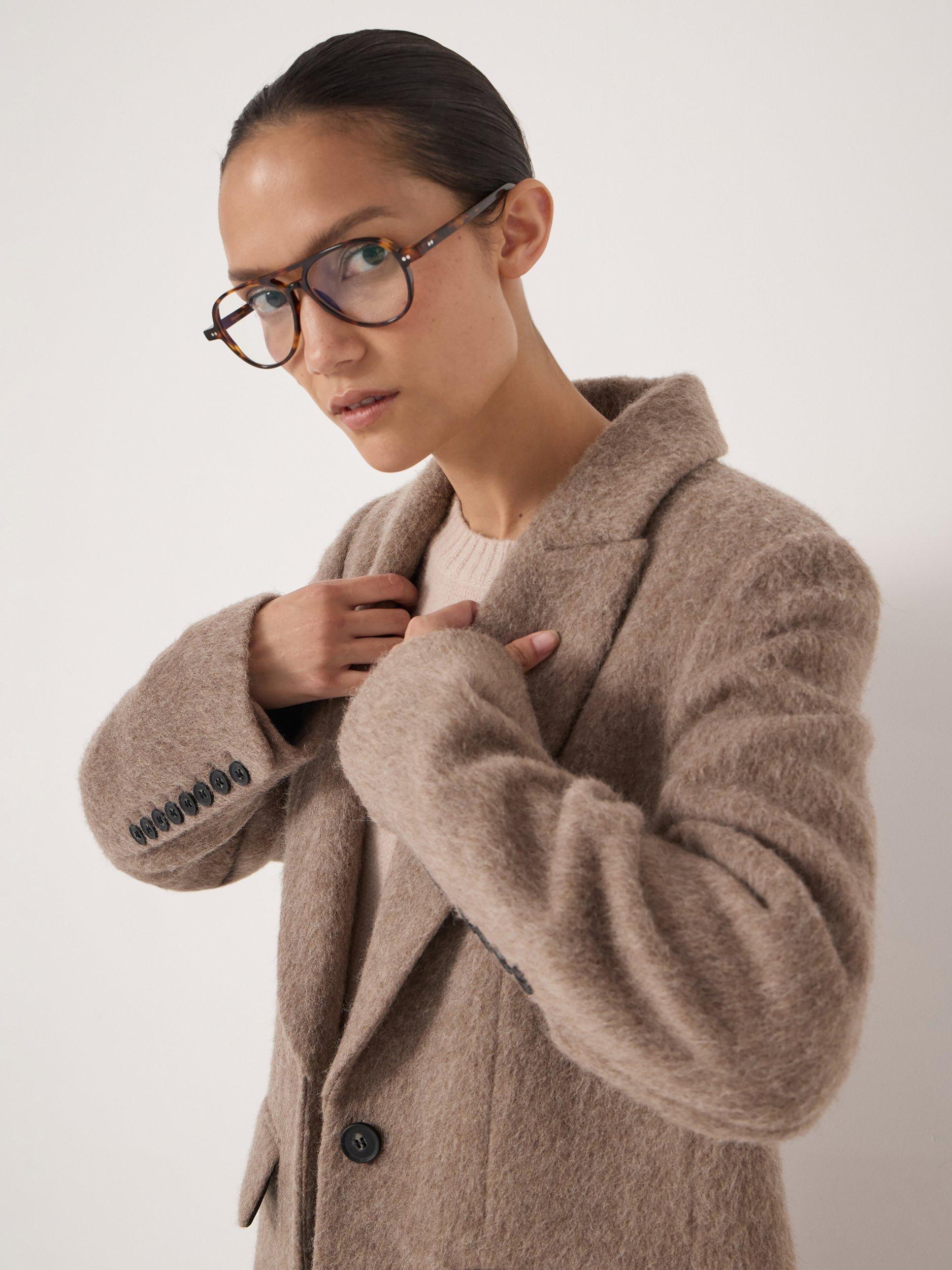 Product image 6 of 7, which shows HUSH Meridah Italian Wool Blend Coat, Oatmeal Grey, 4