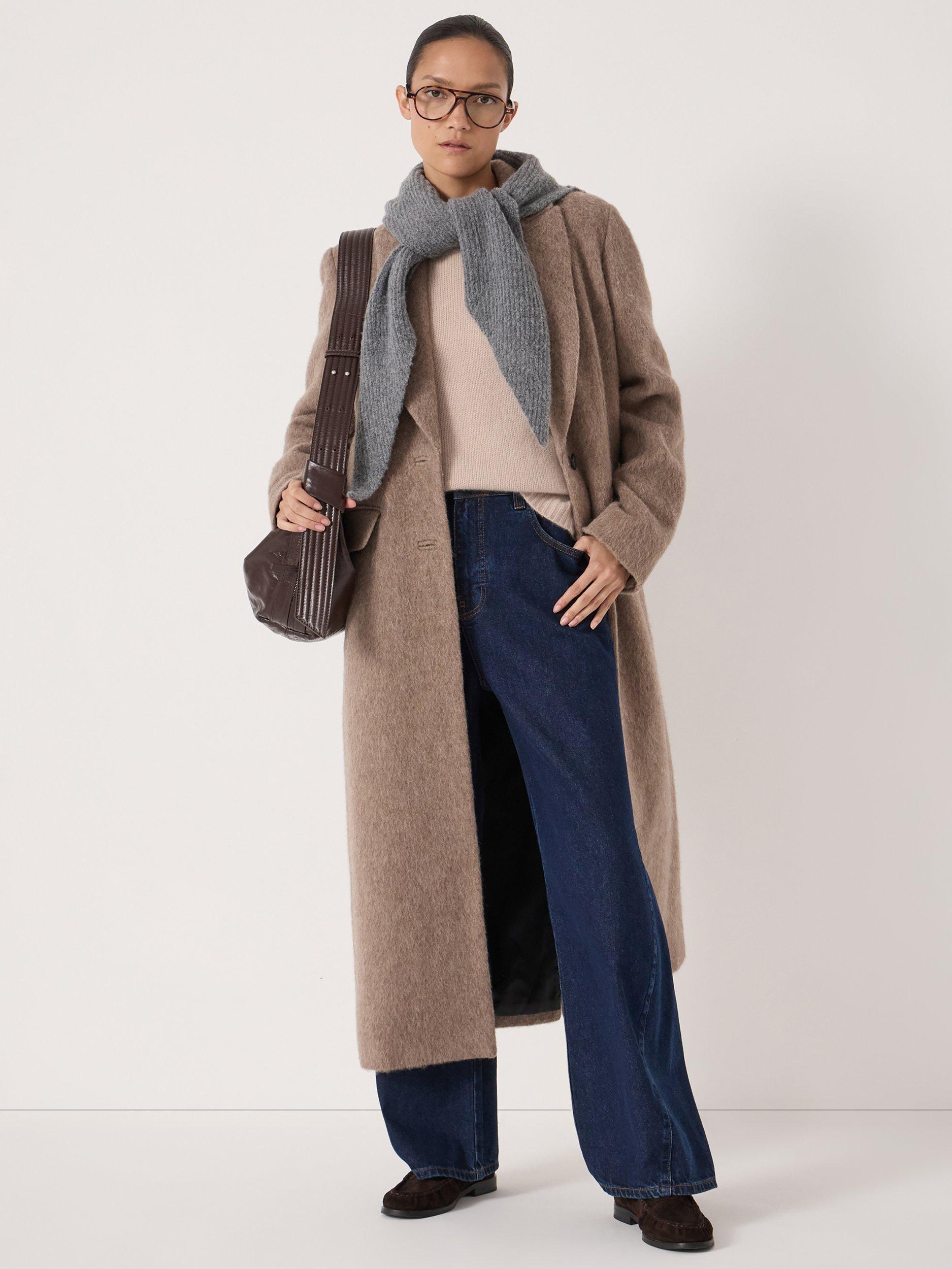 Product image 7 of 7, which shows HUSH Meridah Italian Wool Blend Coat, Oatmeal Grey, 4