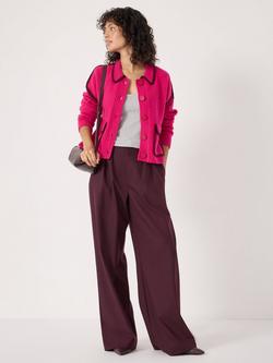 HUSH Whipstitch Wool Blend Jacket - view 2, Magenta Pink