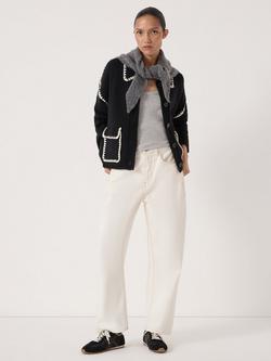 HUSH Whipstitch Wool Blend Jacket - view 2, Black