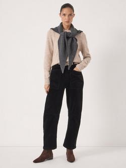 HUSH Corduroy Cordi Barrel Leg Trousers - view 2, Black