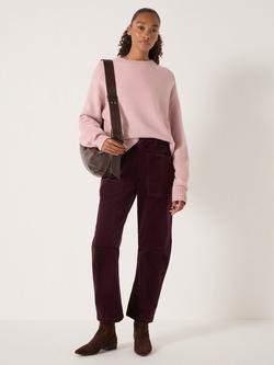 HUSH Corduroy Cordi Barrel Leg Trousers - view 2, Burgundy Purple
