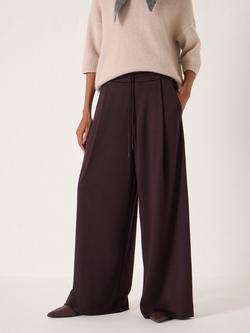 HUSH Taylor Wide Leg Trousers, Dark Plum Purple