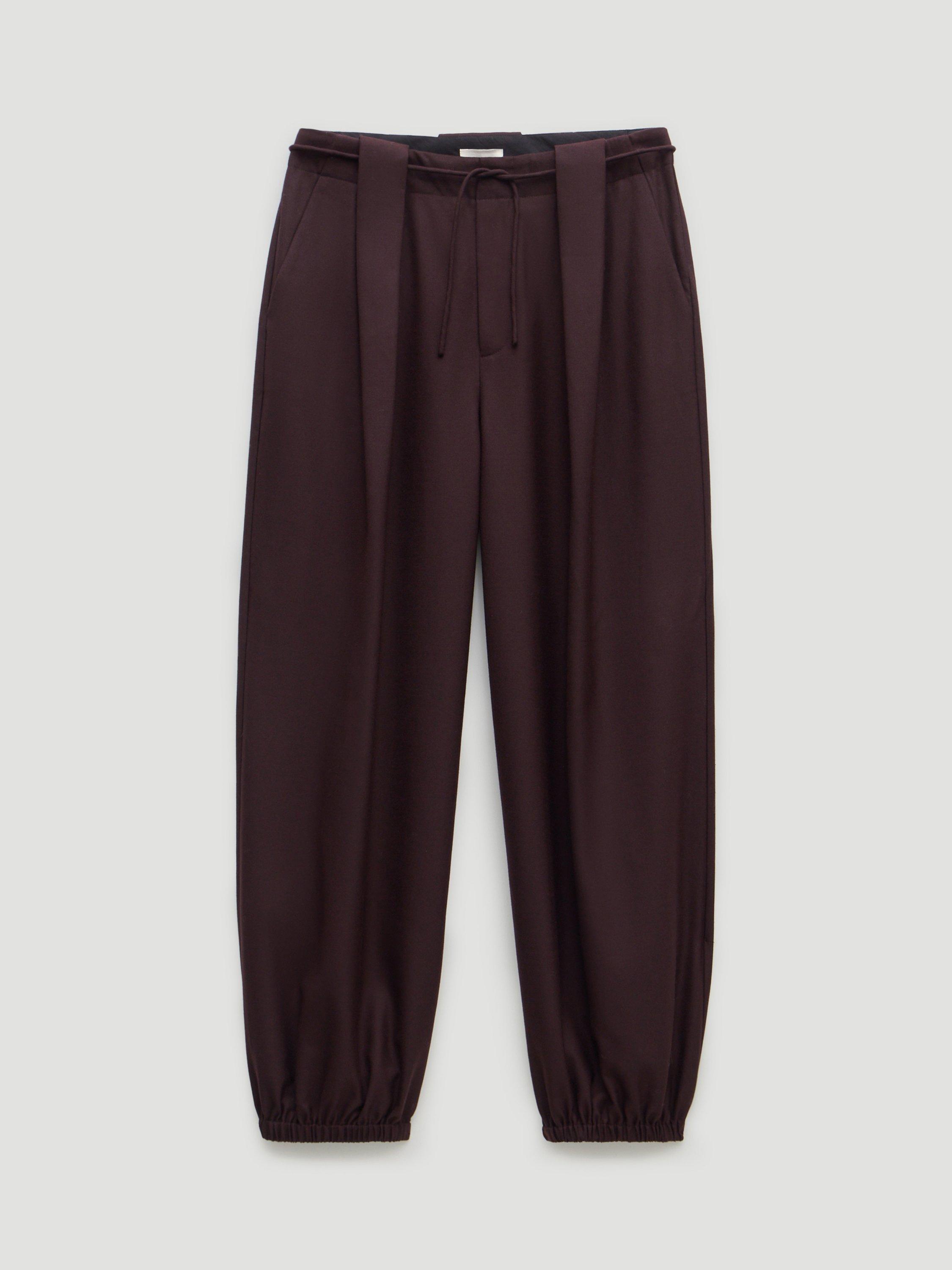 Product image 4 of 5, which shows HUSH Taylor Wide Leg Trousers, Dark Plum Purple, L-XL