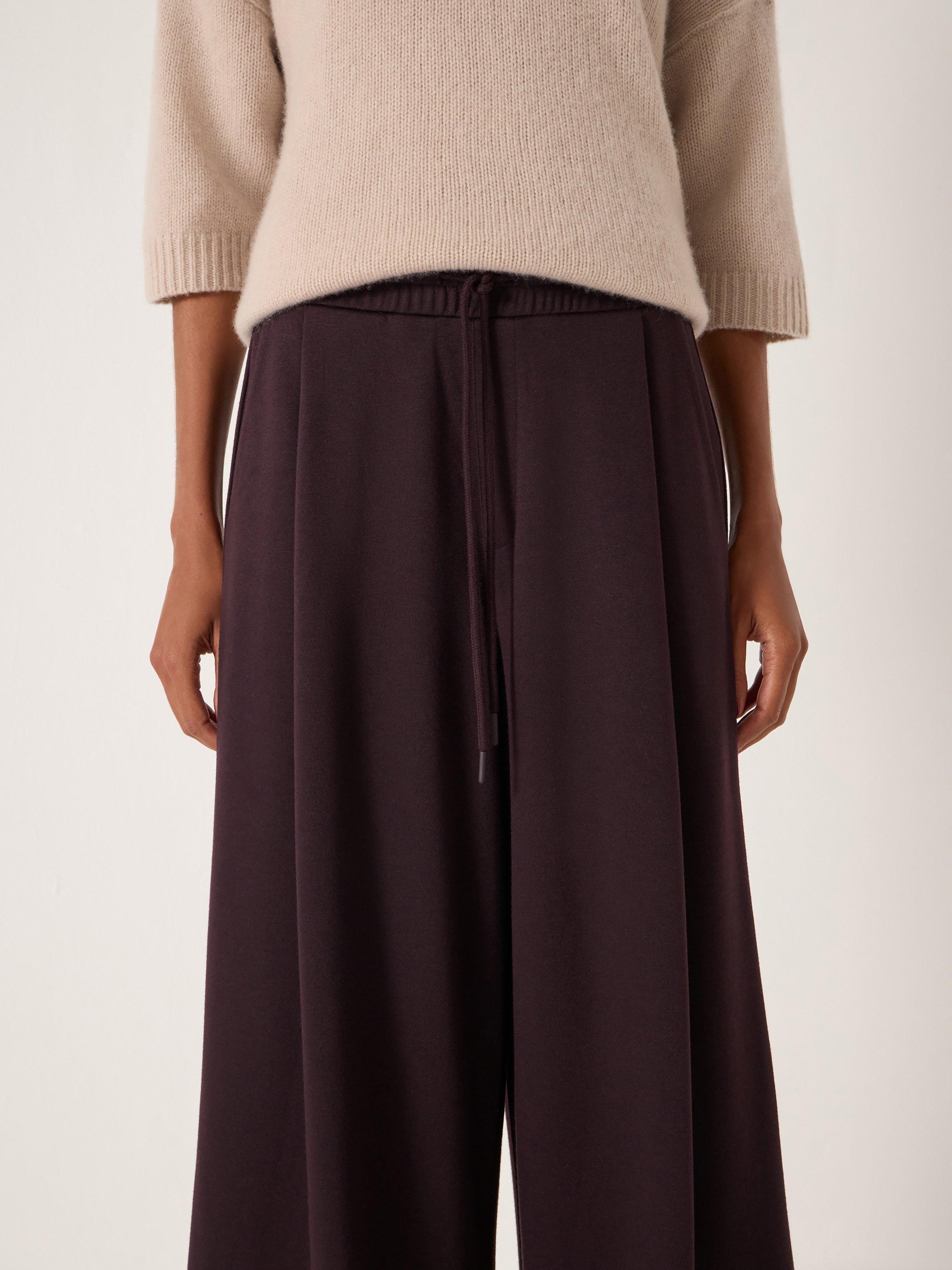 Product image 5 of 5, which shows HUSH Taylor Wide Leg Trousers, Dark Plum Purple, L-XL