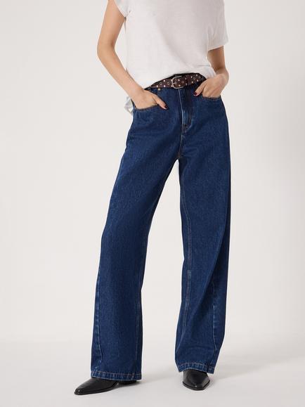 HUSH Saskia Cotton Barrel Jeans, Blue Washed