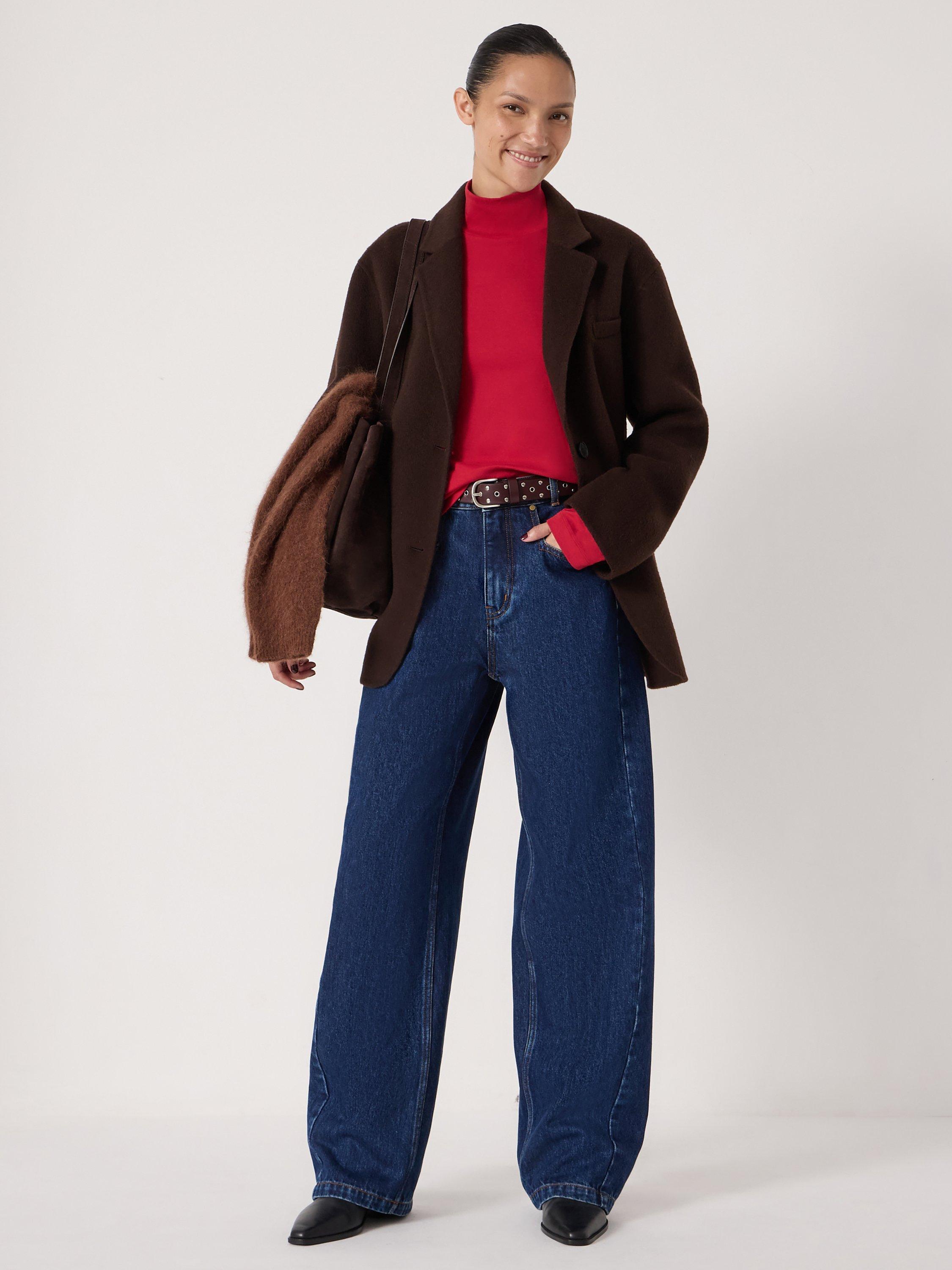 Product image 3 of 7, which shows HUSH Saskia Cotton Barrel Jeans, Blue Washed, 4R