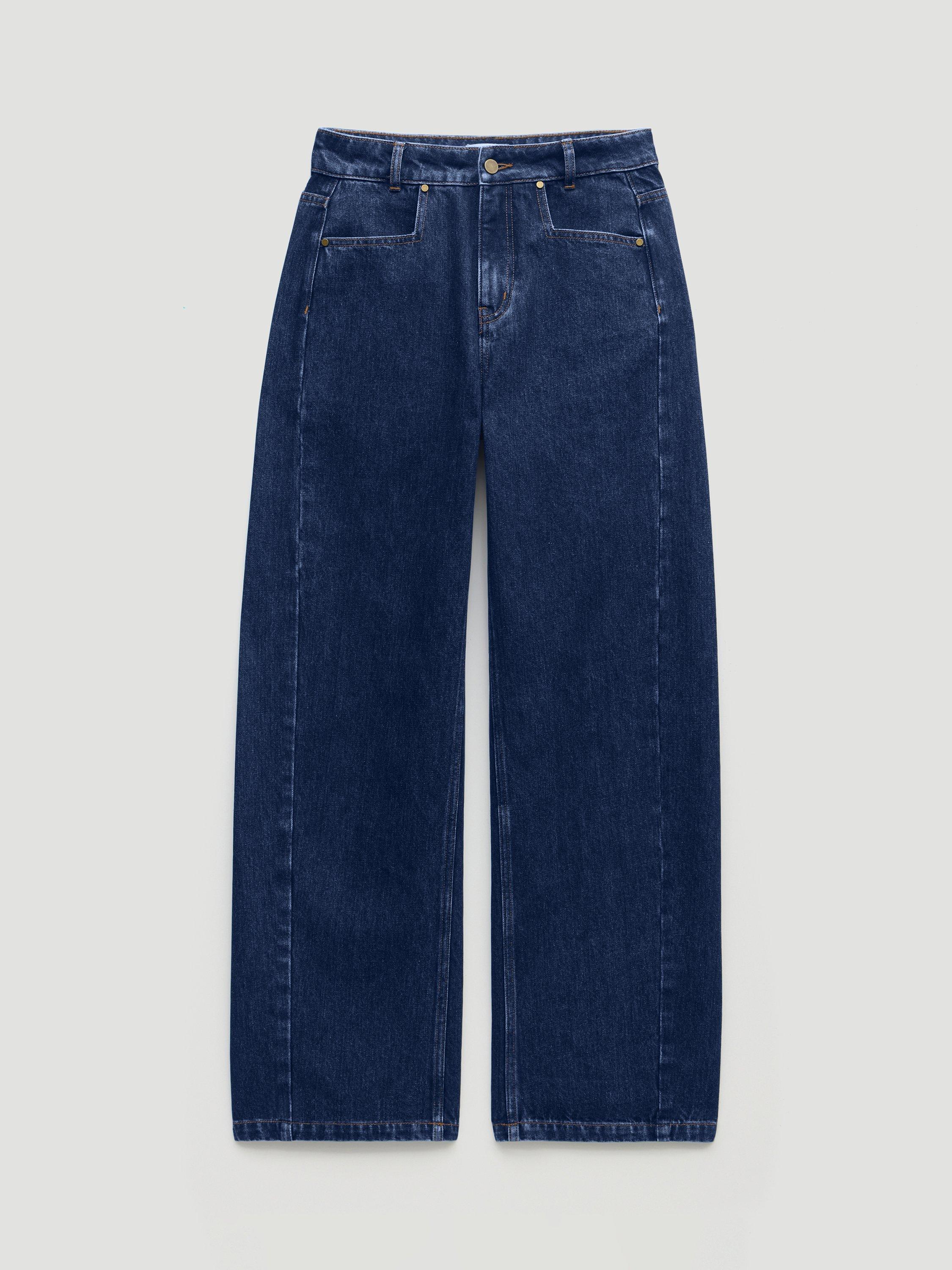 Product image 4 of 7, which shows HUSH Saskia Cotton Barrel Jeans, Blue Washed, 4R