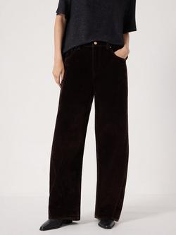 HUSH Velvet Bree Cotton Barrel Jeans, Dark Brown, Dark Brown