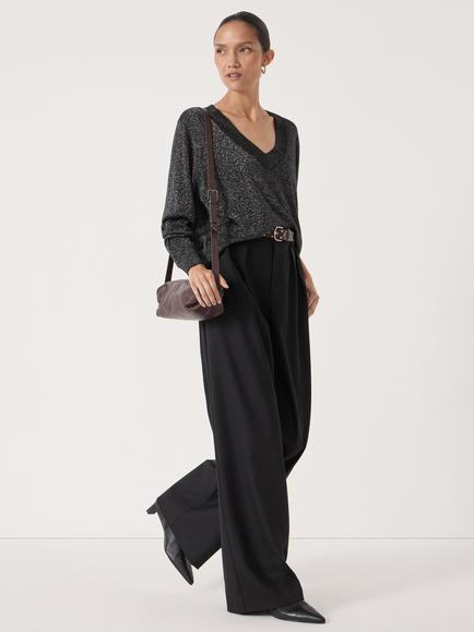 HUSH Gracey V-Neck Jumper, Silver