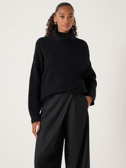 HUSH Meryll Wool Blend Roll Neck Jumper - view 2, Black