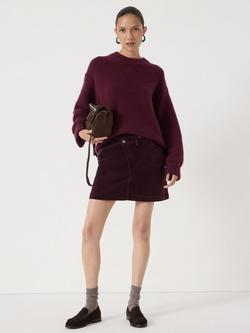 HUSH Corduroy Mini Skirt, Burgundy Purple - view 2, Burgundy Purple