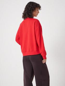 HUSH Collegiate Cotton Crew Neck Jumper - view 2, Bright Red