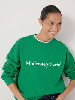 HUSH Cotton Graphic Crew Neck Jumper - view 2, Bright Green