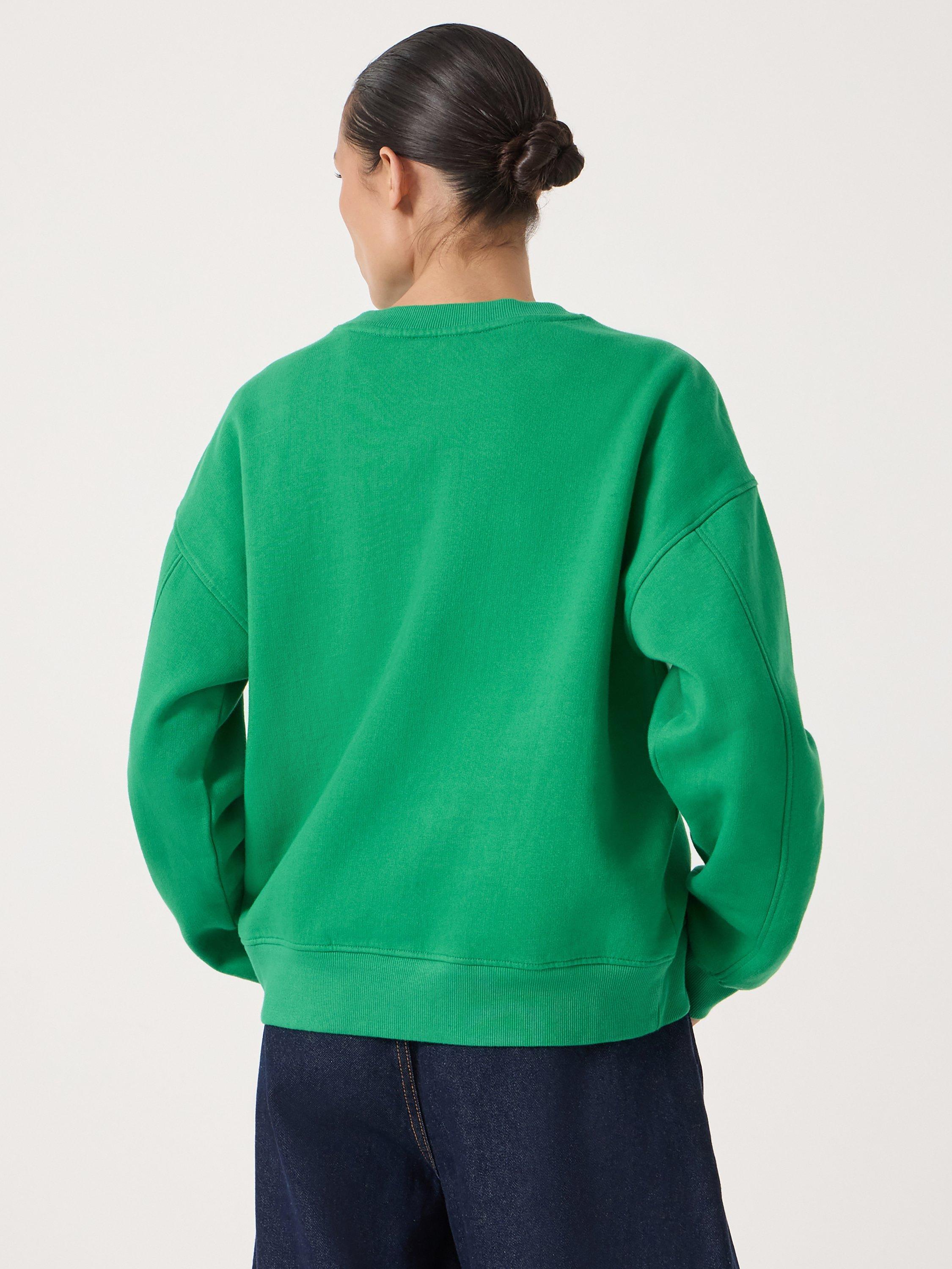Product image 3 of 4, which shows HUSH Cotton Graphic Crew Neck Jumper, Bright Green, L-XL