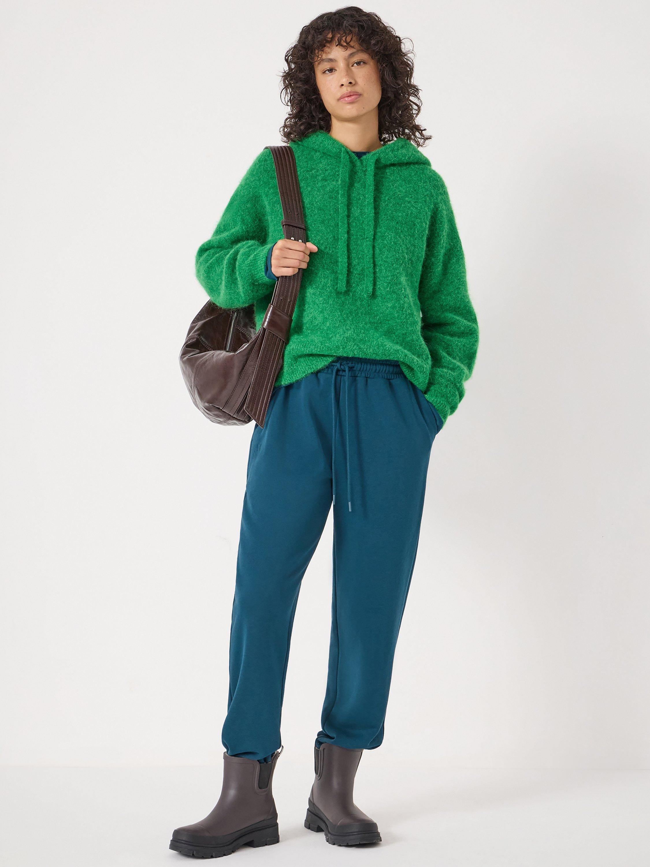 Product image 2 of 6, which shows HUSH Hazel Relaxed Wool Blend Hoodie, Bright Green, L-XL