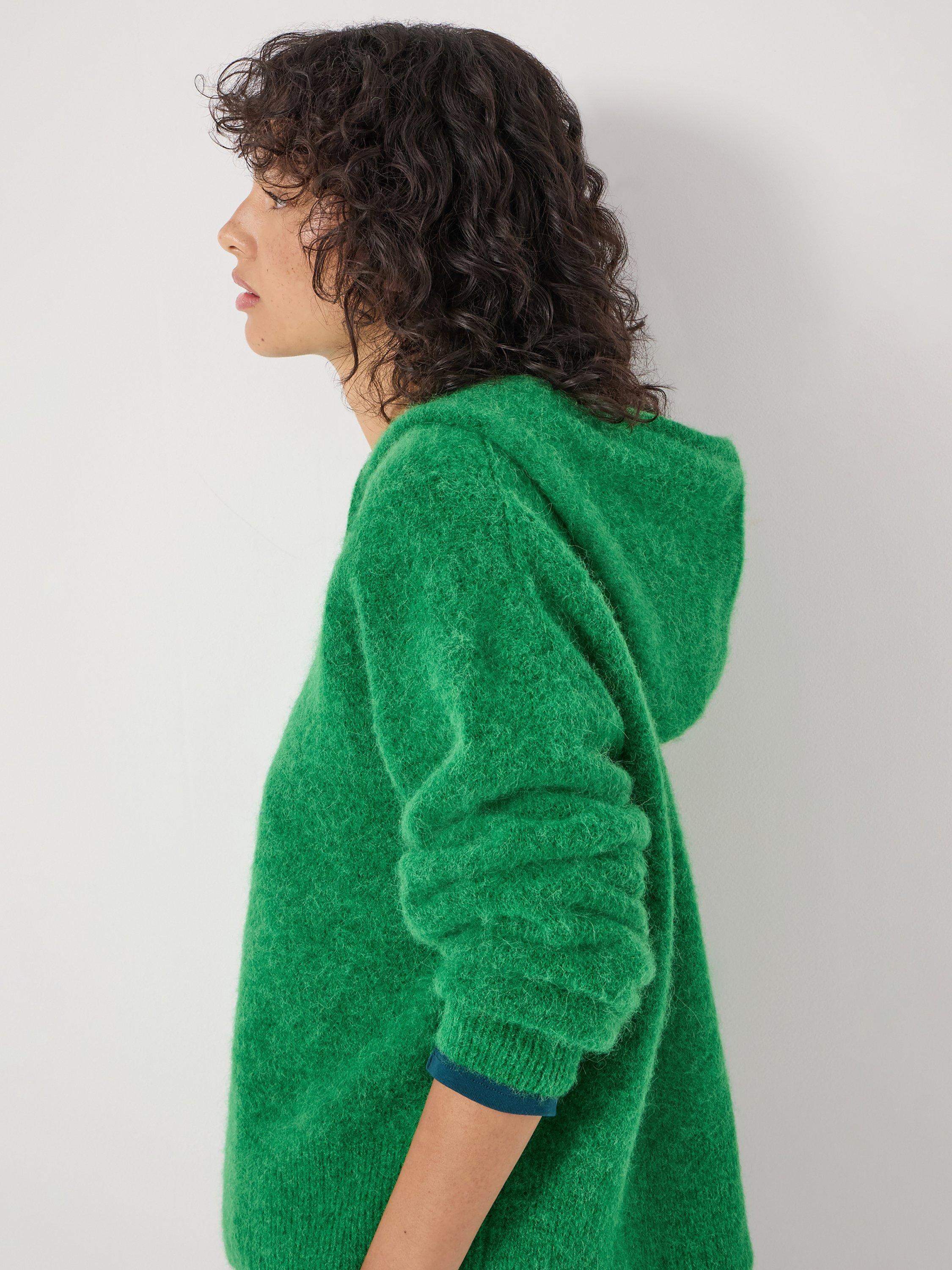 Product image 6 of 6, which shows HUSH Hazel Relaxed Wool Blend Hoodie, Bright Green, L-XL
