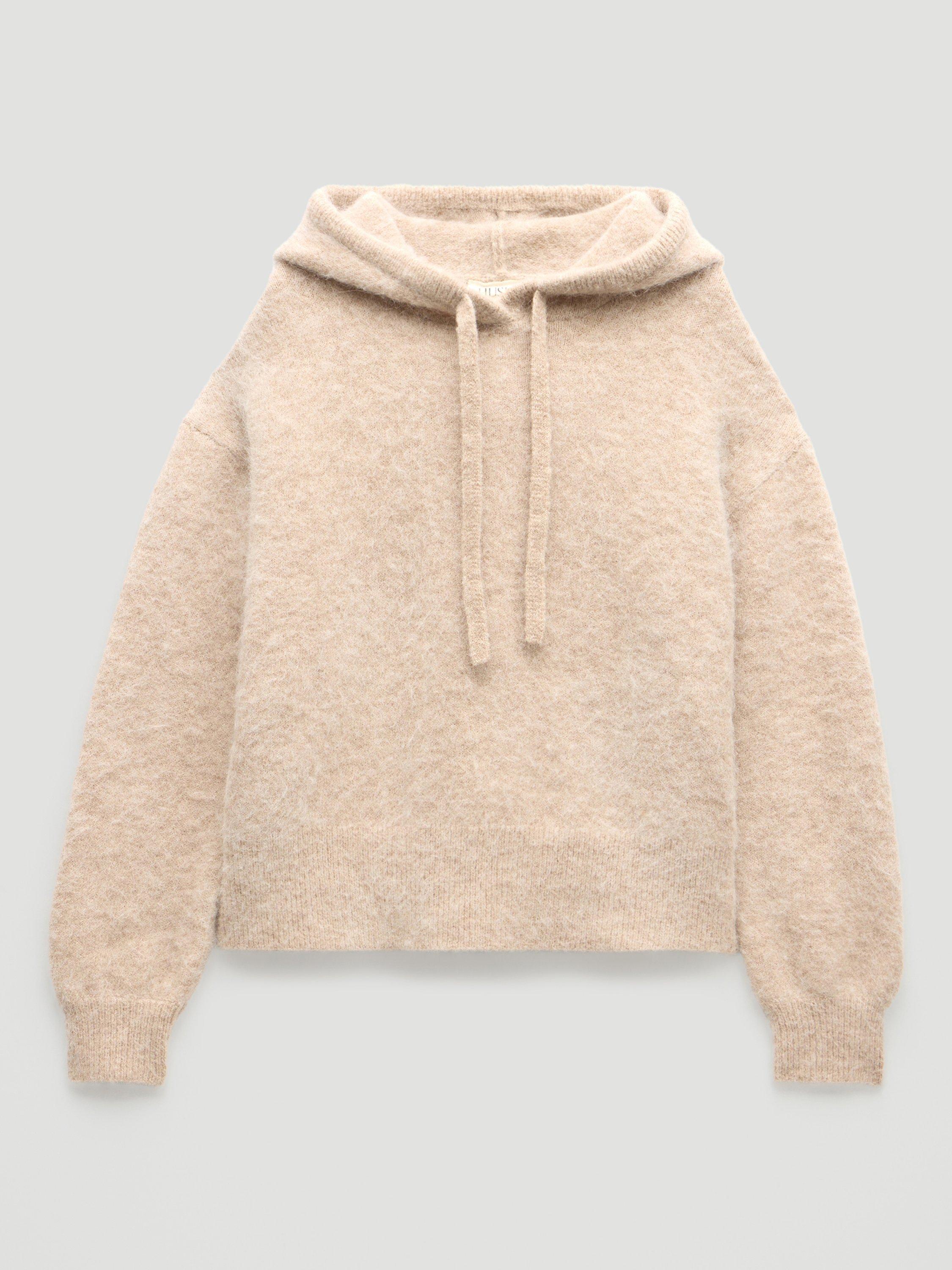 Product image 4 of 4, which shows HUSH Hazel Relaxed Wool Blend Hoodie, Oatmeal Marl, XS-S