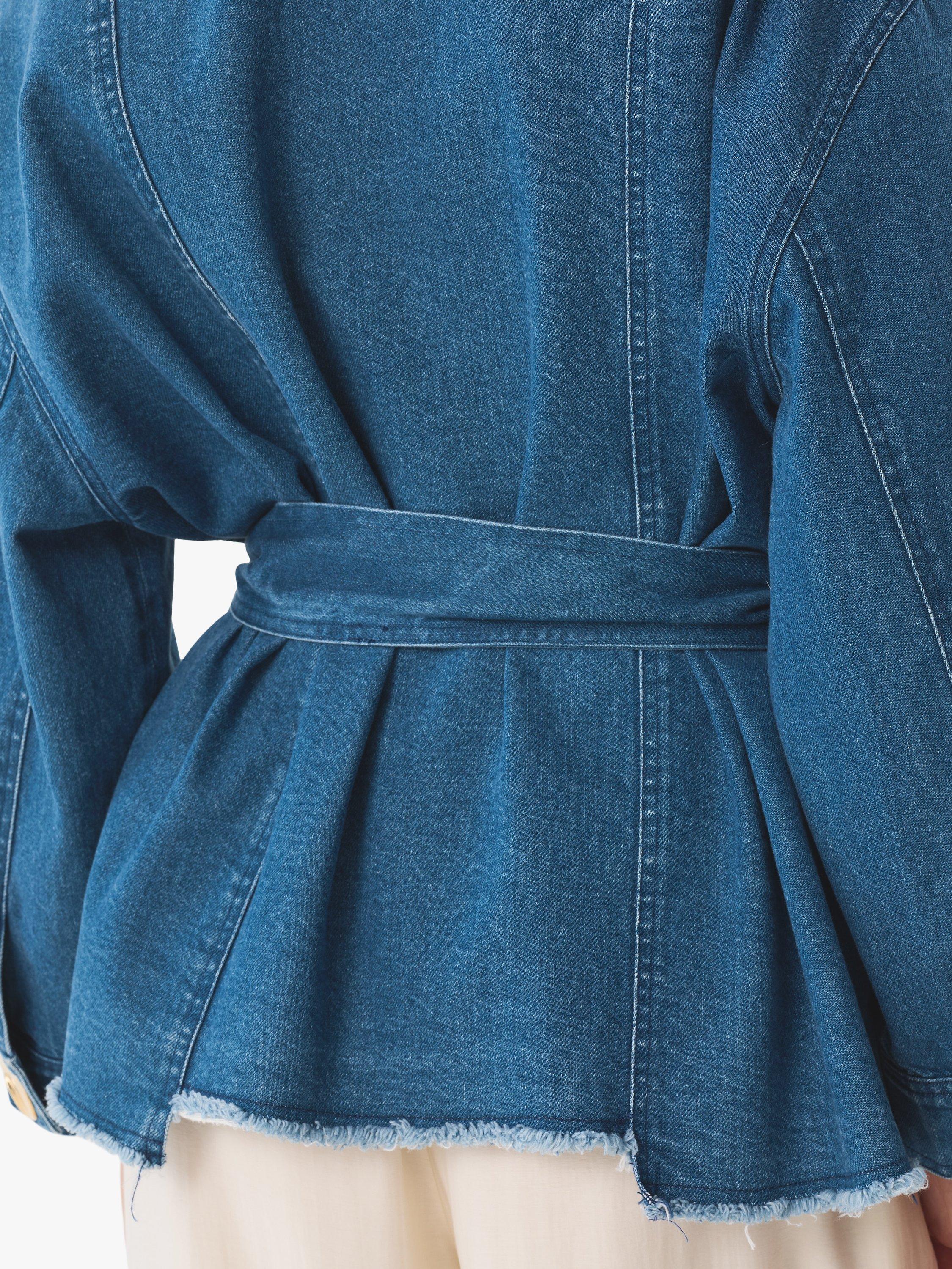 Product image 3 of 5, which shows AKYN Anala Wrap Denim Jacket, Mid Wash Blue, S