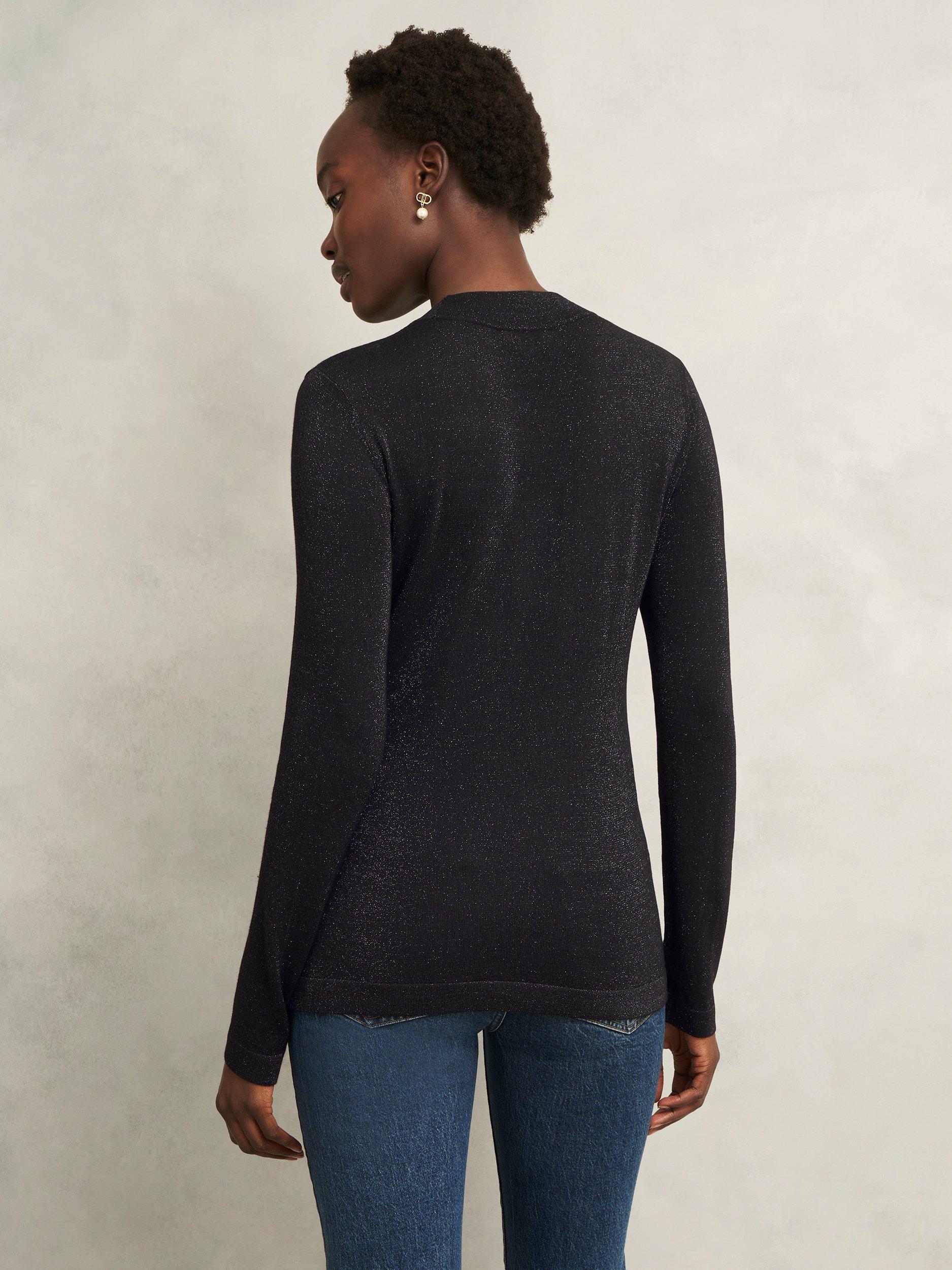 Product image 2 of 5, which shows Hobbs Effie Sparkle Jumper, Black, L