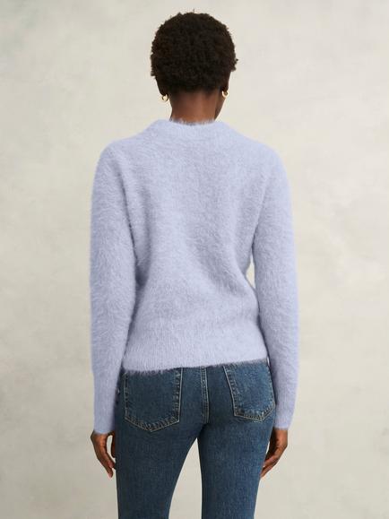 Hobbs Felicity Wool Rich Jumper, Pale Blue Marl - view 2, Pale Blue Marl