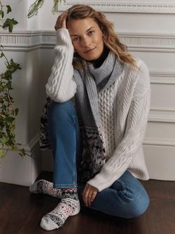 Hobbs Nell Wool Blend Cable Knit Jumper, Ivory, Ivory
